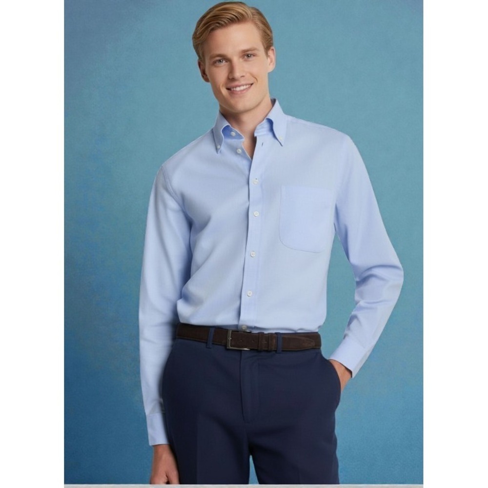 Camicissima Savona Slim Fit Men's Dress Shirt Blue Textured 100% Cotton Size 50